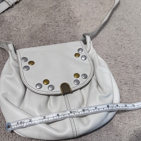 Fossil Gigi White Leather Flap Crossbody w/ Metallic Accents in Great Condition - Picture 7 of 8